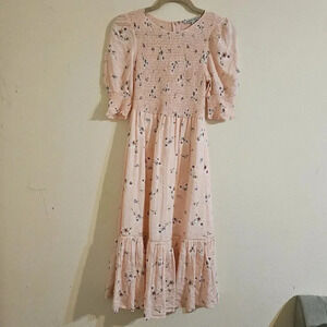 Floral Pink Long Sleeve Dress